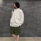 TECH BUTTON DOWN SHIRTS L/S OXFORD #BEIGE STRIPE [BE-86023]