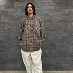 TECH CAMP-COLLAR SHIRTS JACKET #GREEN CHECK [BE-81023]