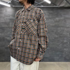 TECH CAMP-COLLAR SHIRTS JACKET #GREEN CHECK [BE-81023]