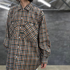 TECH CAMP-COLLAR SHIRTS JACKET #GREEN CHECK [BE-81023]