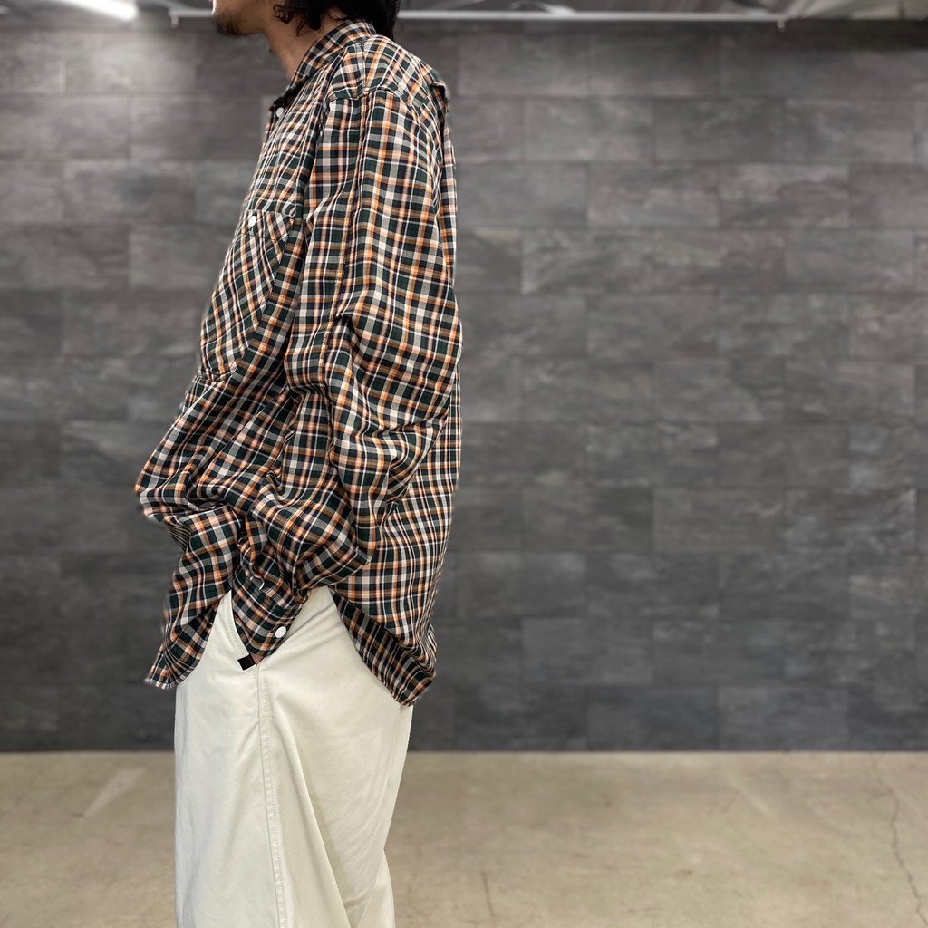 TECH CAMP-COLLAR SHIRTS JACKET #GREEN CHECK [BE-81023]