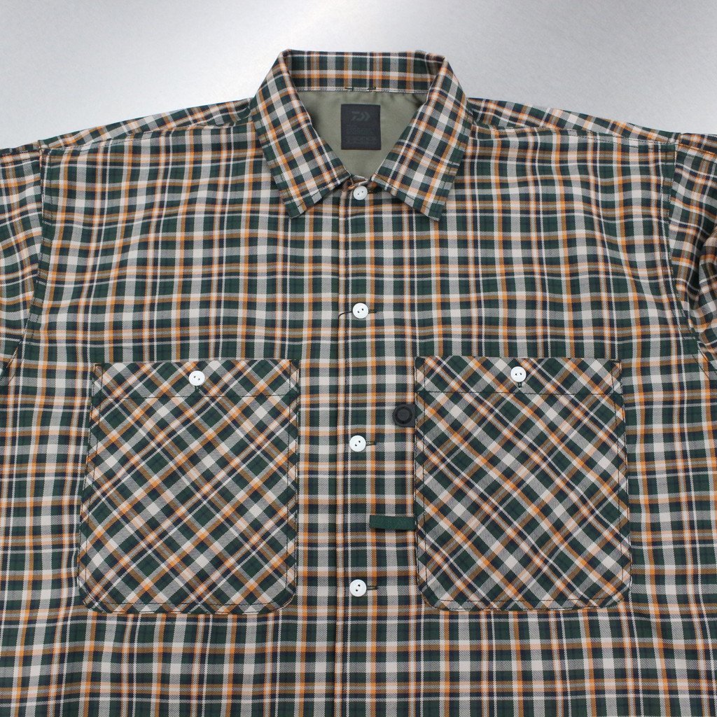 TECH CAMP-COLLAR SHIRTS JACKET #GREEN CHECK [BE-81023]