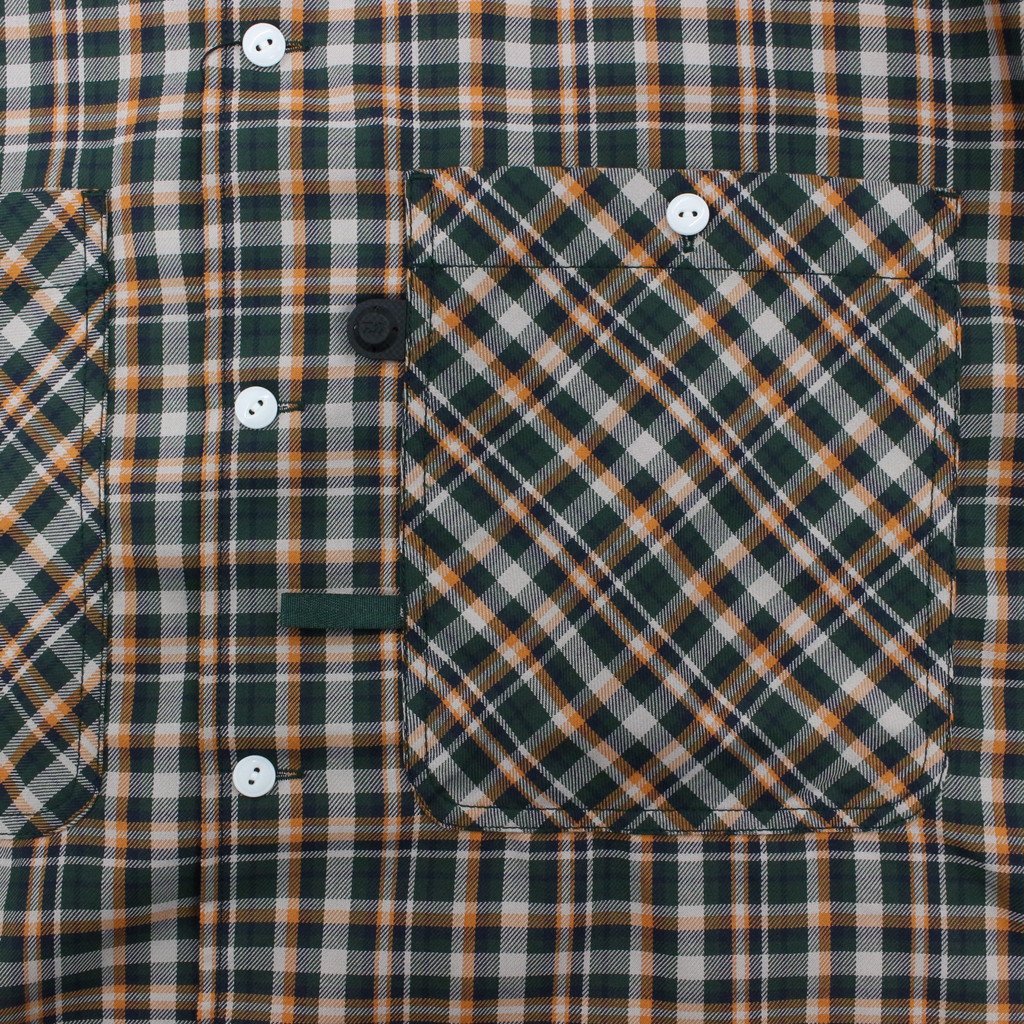 TECH CAMP-COLLAR SHIRTS JACKET #GREEN CHECK [BE-81023]