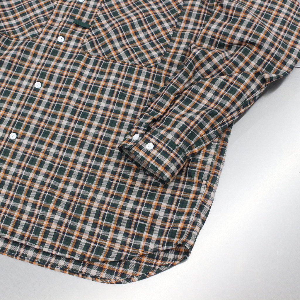 TECH CAMP-COLLAR SHIRTS JACKET #GREEN CHECK [BE-81023]