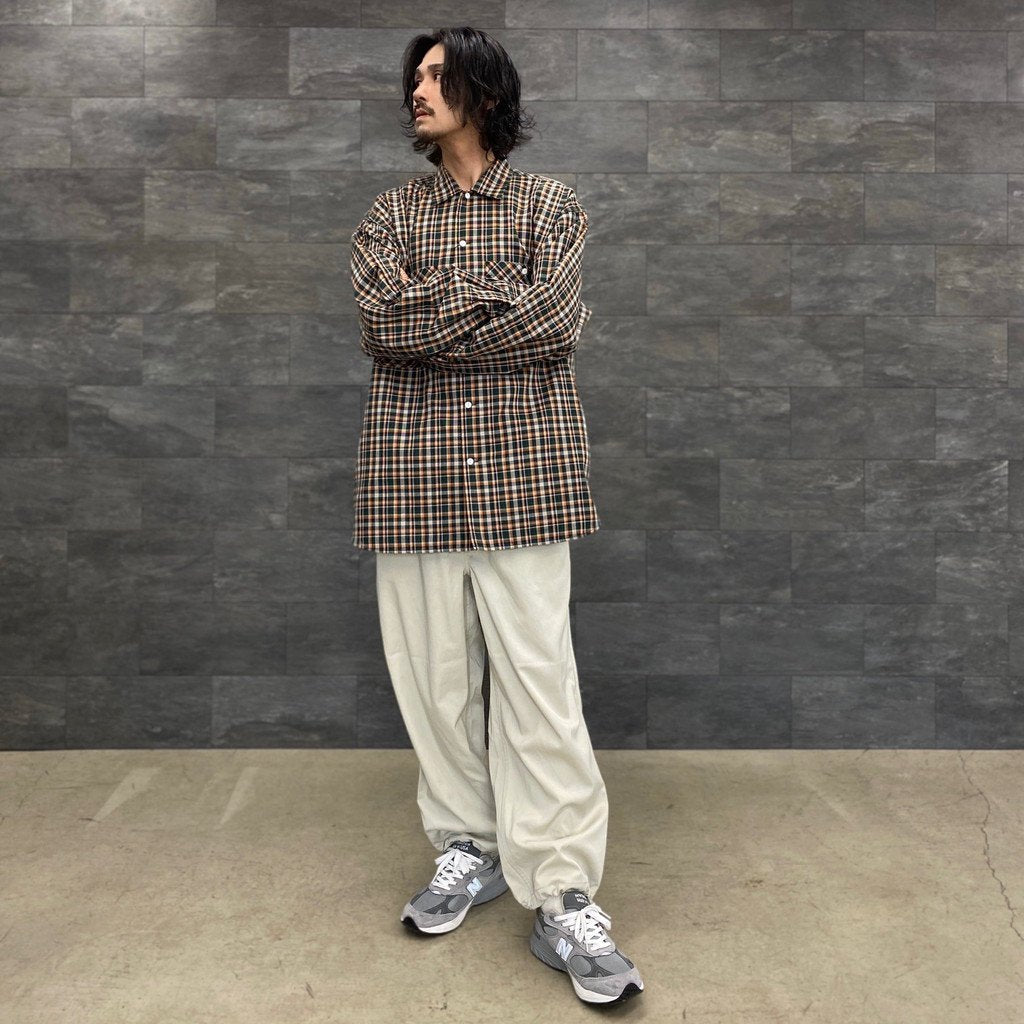 TECH CAMP-COLLAR SHIRTS JACKET #GREEN CHECK [BE-81023]