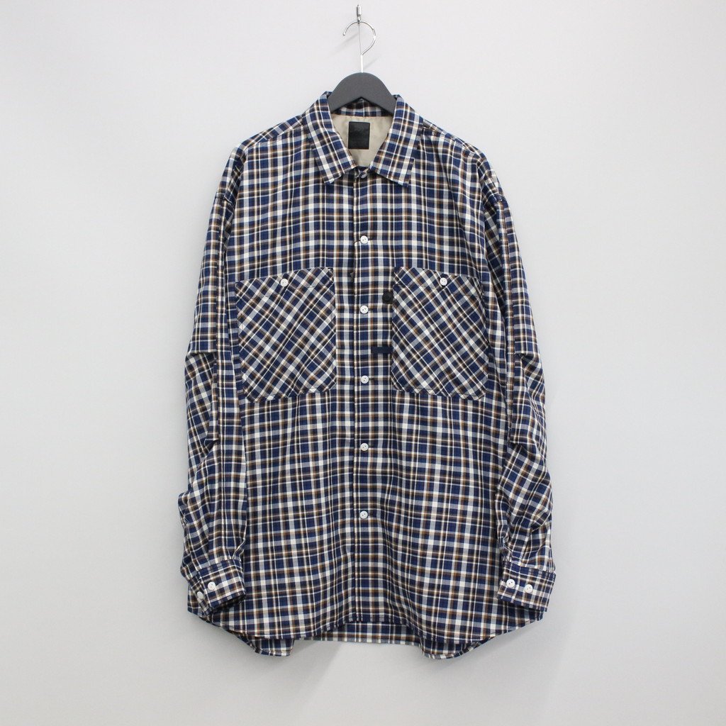 TECH CAMP-COLLAR SHIRTS JACKET #BLUE CHECK [BE-81023]