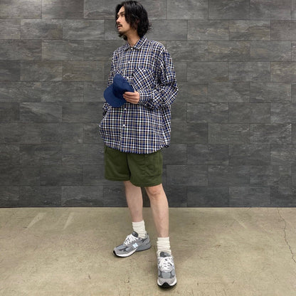 TECH CAMP-COLLAR SHIRTS JACKET #BLUE CHECK [BE-81023]