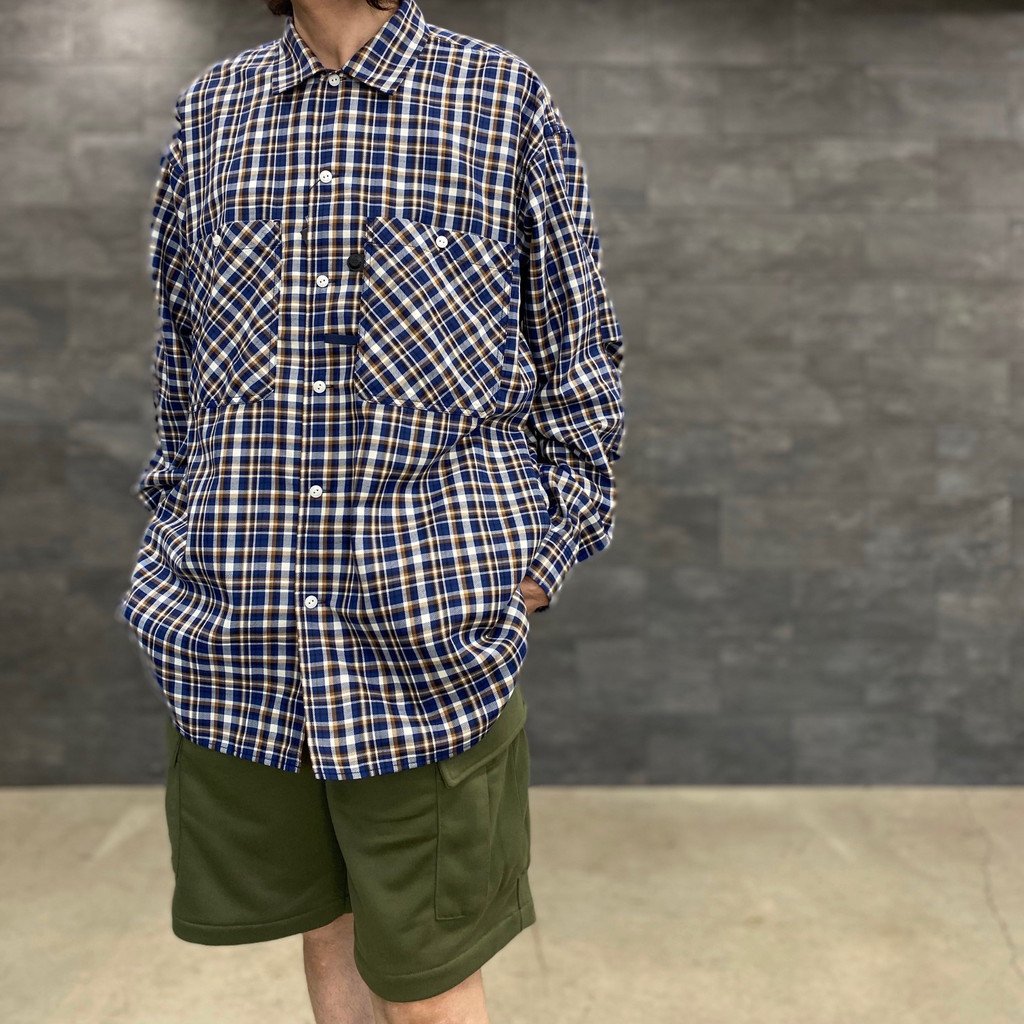 TECH CAMP-COLLAR SHIRTS JACKET #BLUE CHECK [BE-81023]