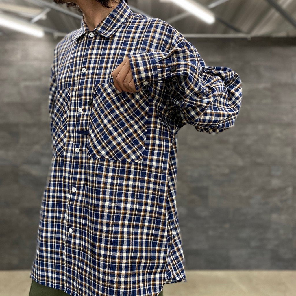 TECH CAMP-COLLAR SHIRTS JACKET #BLUE CHECK [BE-81023]