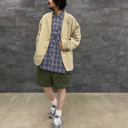 TECH CAMP-COLLAR SHIRTS JACKET #BLUE CHECK [BE-81023]