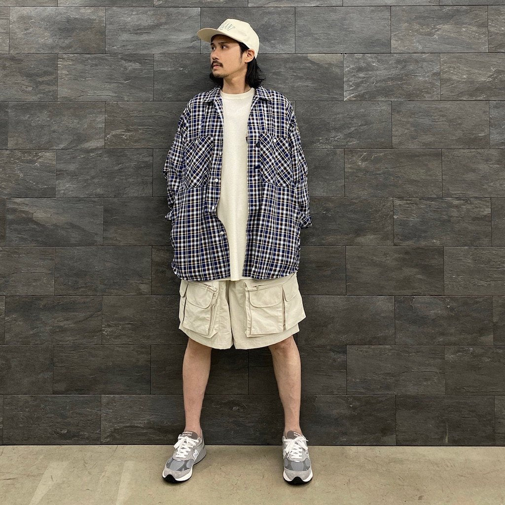 TECH CAMP-COLLAR SHIRTS JACKET #BLUE CHECK [BE-81023]