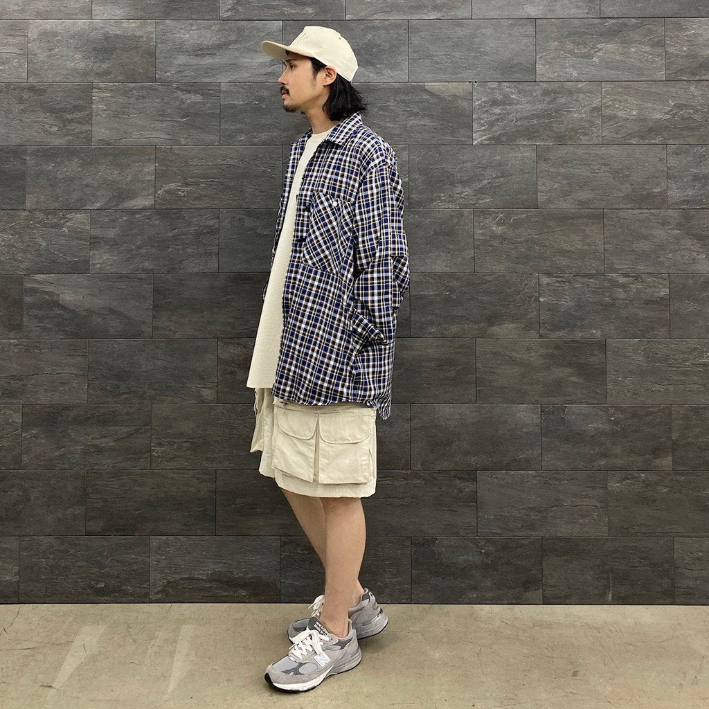 TECH CAMP-COLLAR SHIRTS JACKET #BLUE CHECK [BE-81023]