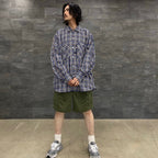 TECH CAMP-COLLAR SHIRTS JACKET #BLUE CHECK [BE-81023]