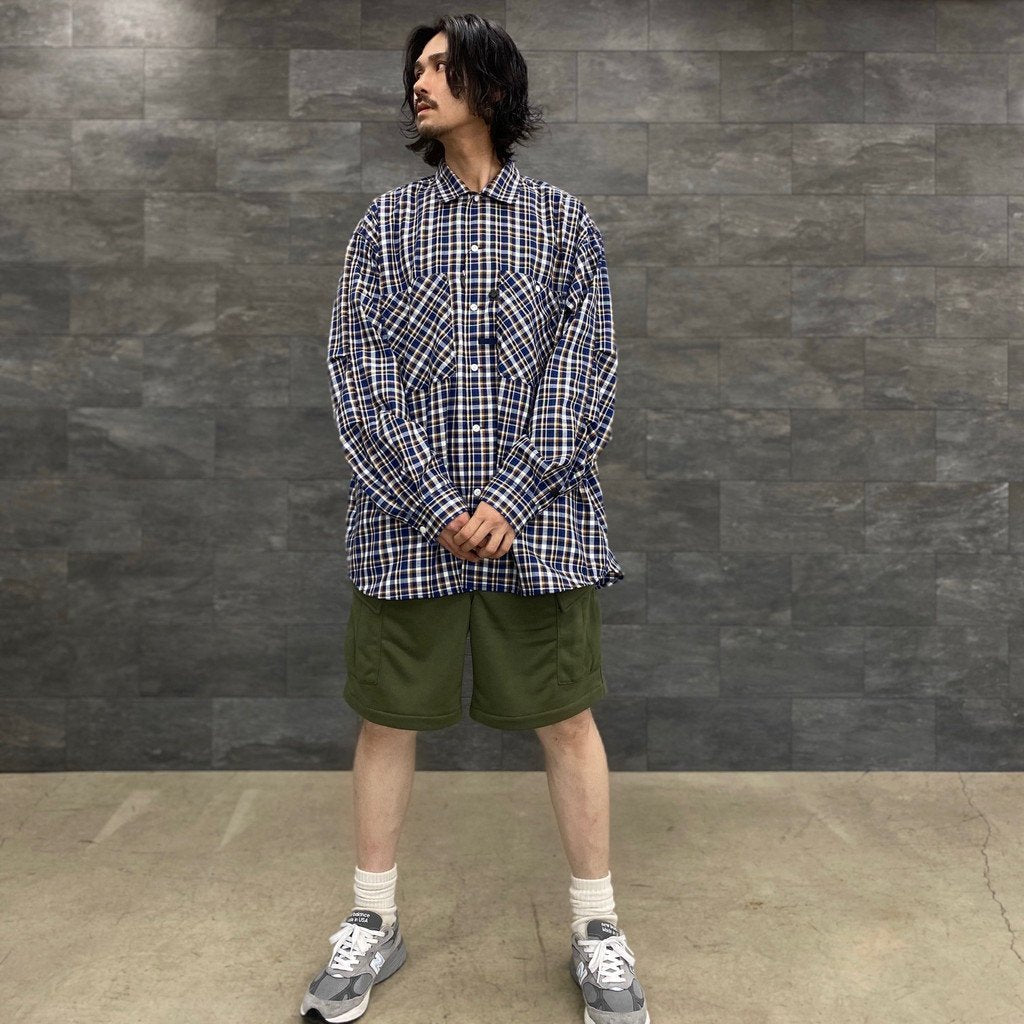 TECH CAMP-COLLAR SHIRTS JACKET #BLUE CHECK [BE-81023]