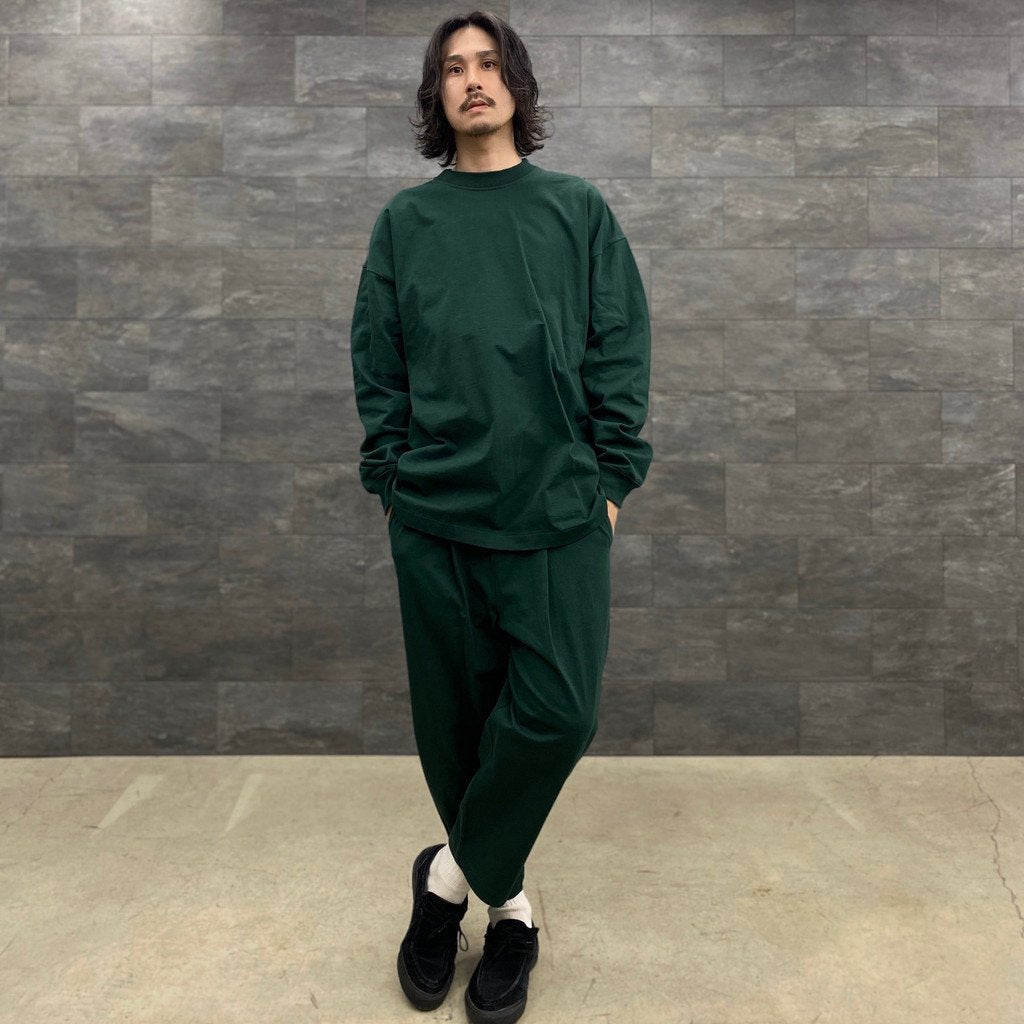 WIDE LONG SLEEVE TEE #FOREST GREEN [208]