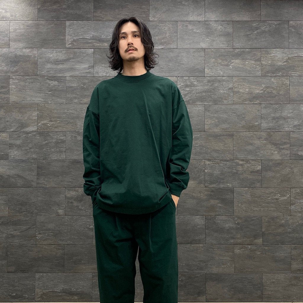 WIDE LONG SLEEVE TEE #FOREST GREEN [208]