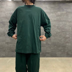 WIDE LONG SLEEVE TEE #FOREST GREEN [208]