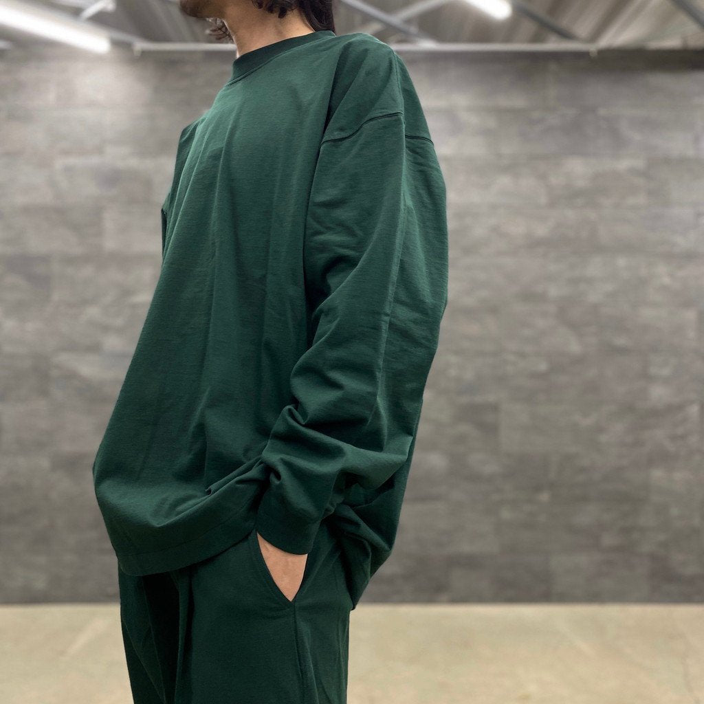 WIDE LONG SLEEVE TEE #FOREST GREEN [208]
