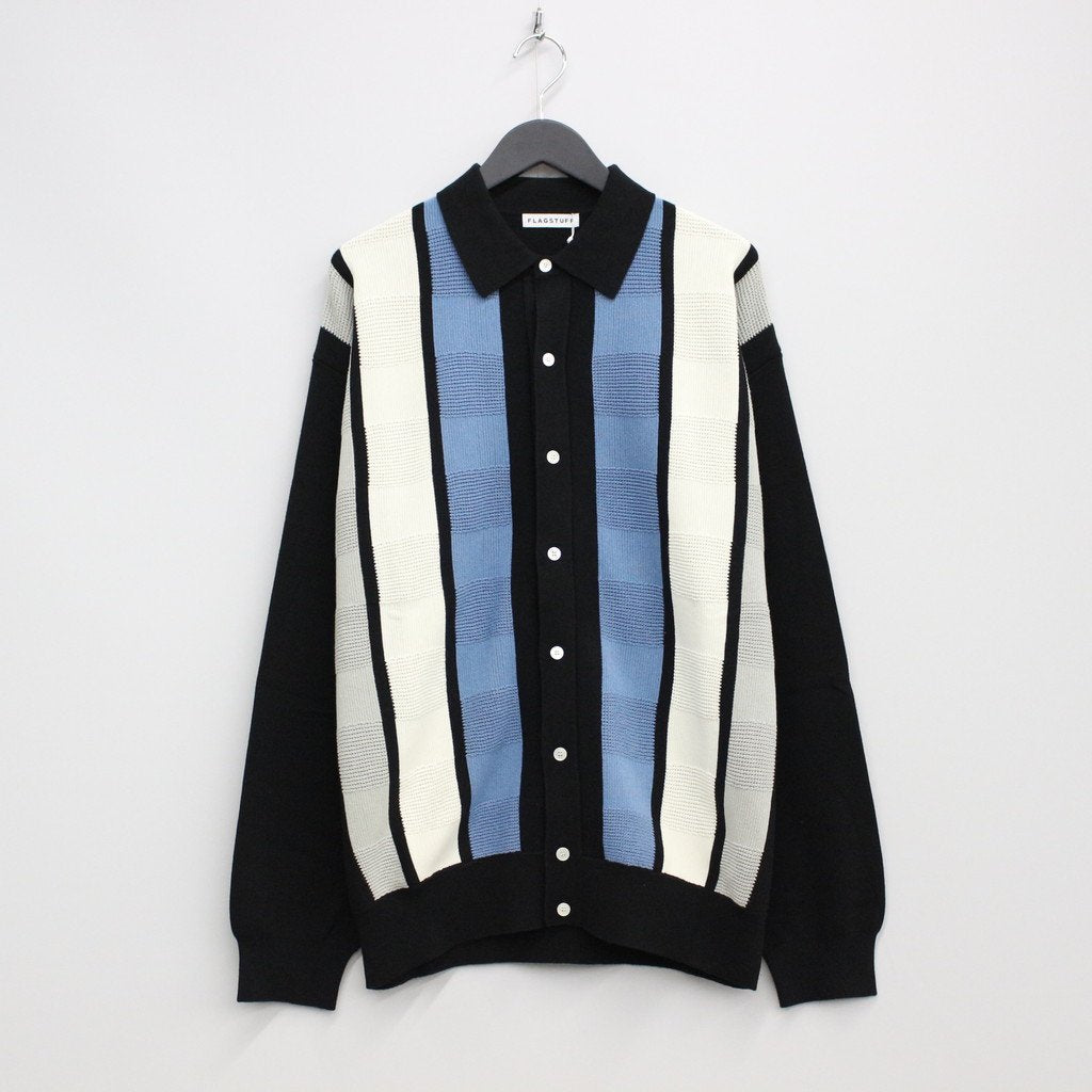 STRIPE KNIT CARDIGAN #BLACK [23SS-FS-09/FS1074]