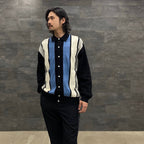 STRIPE KNIT CARDIGAN #BLACK [23SS-FS-09/FS1074]