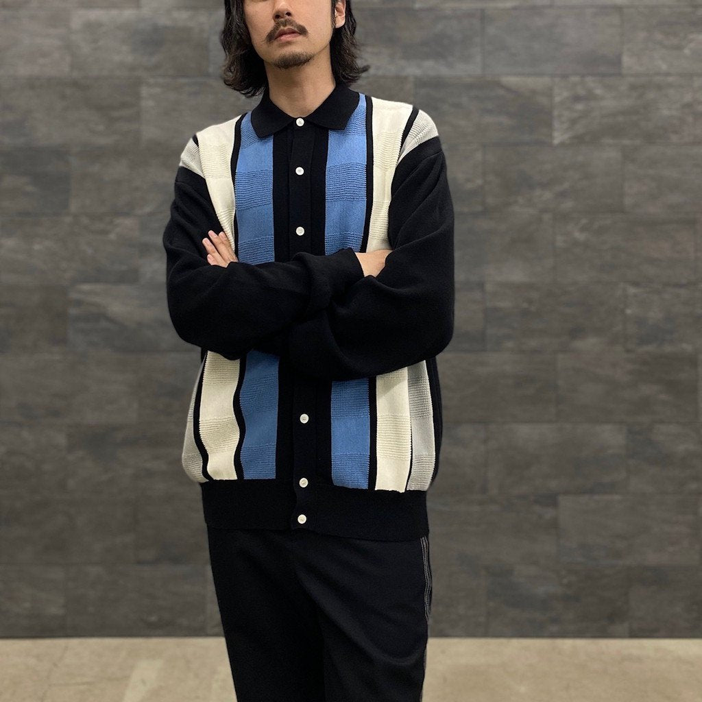 STRIPE KNIT CARDIGAN #BLACK [23SS-FS-09/FS1074]