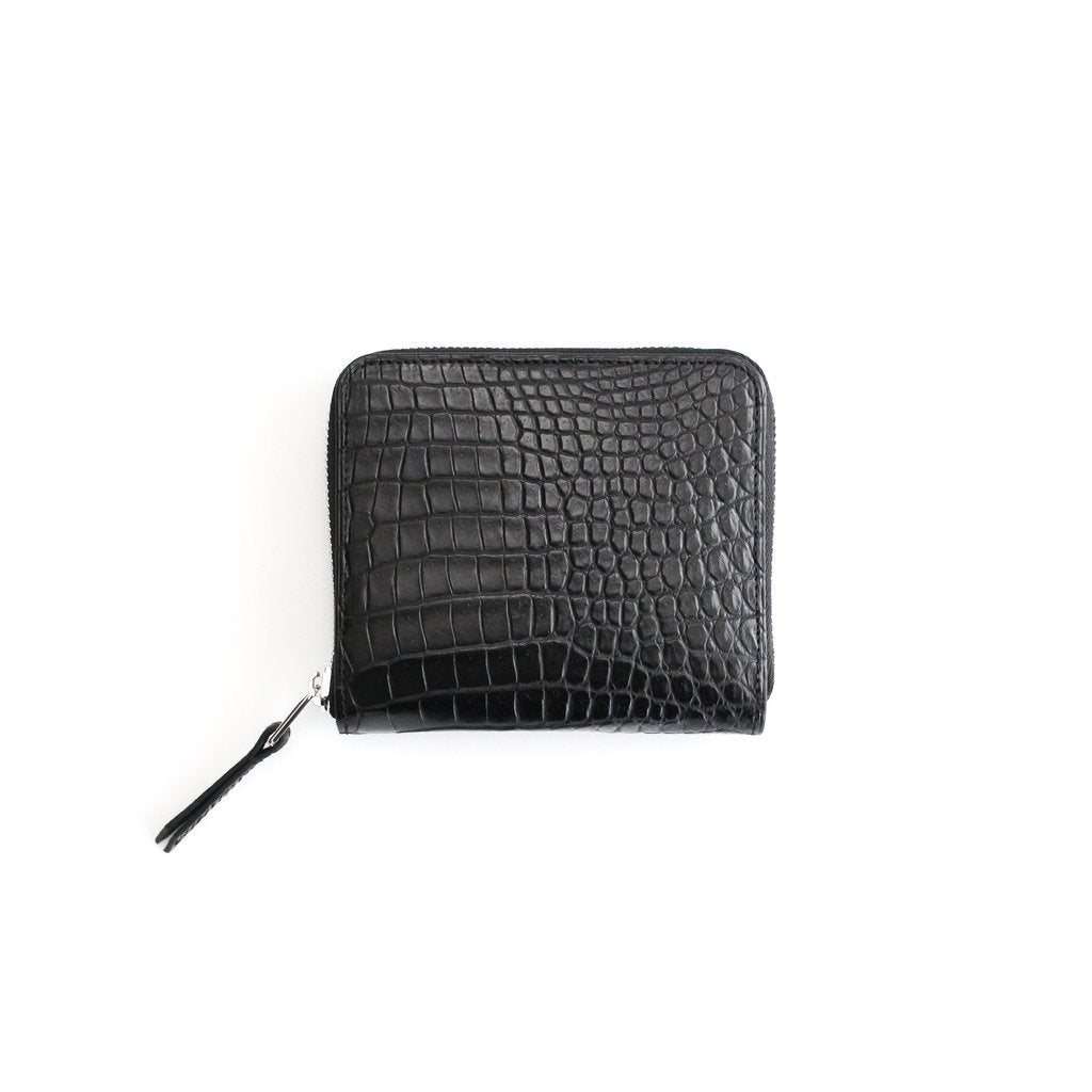 H.C.P POROSUS ROUND ZIP SHORT WALLET #BLACK [ITU-CO-22FW-SPA02]