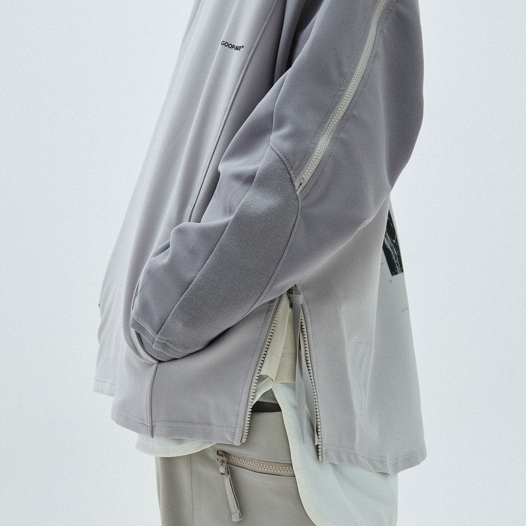 LWN-03 "ZYSTEM" GRAPHIC WIDE CREWNECK #TECH-GRAY [GOOPI-23SS-FEB-01]