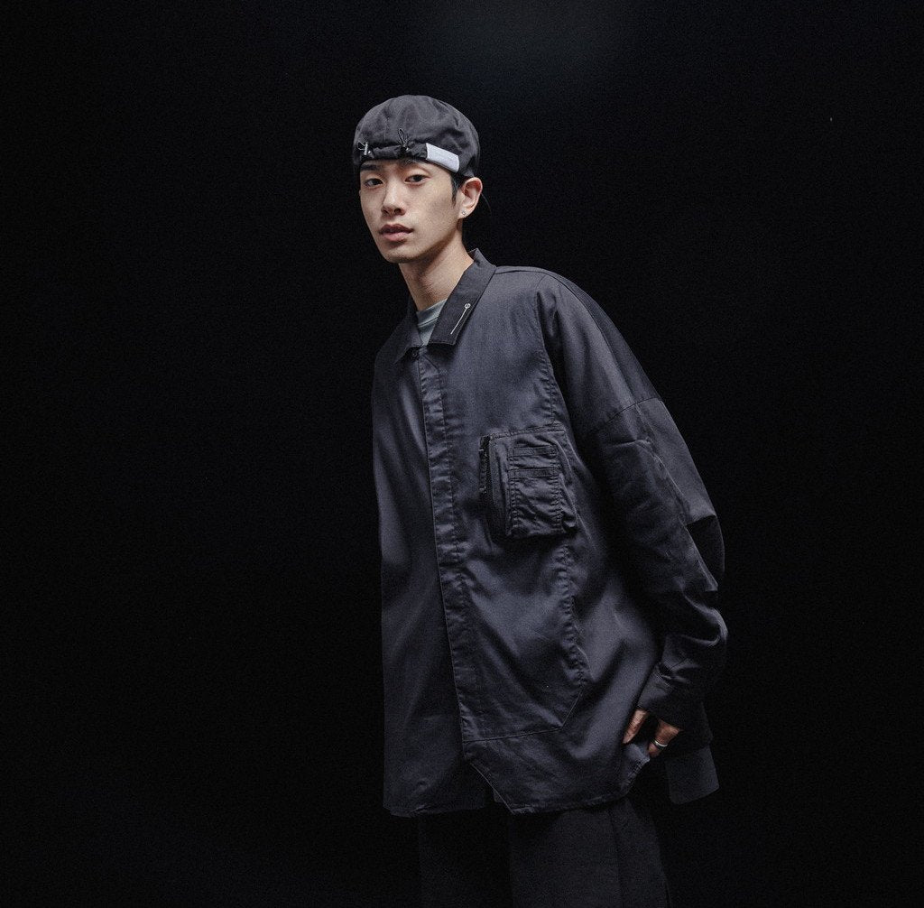 Acrypsis | A 09G - "DUET" VARIABLE-ZIP SHIRT #BLACK [GOOPI-23SS-MAR-01]