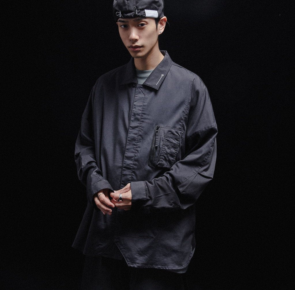 Acrypsis | A 09G - "DUET" VARIABLE-ZIP SHIRT #BLACK [GOOPI-23SS-MAR-01]