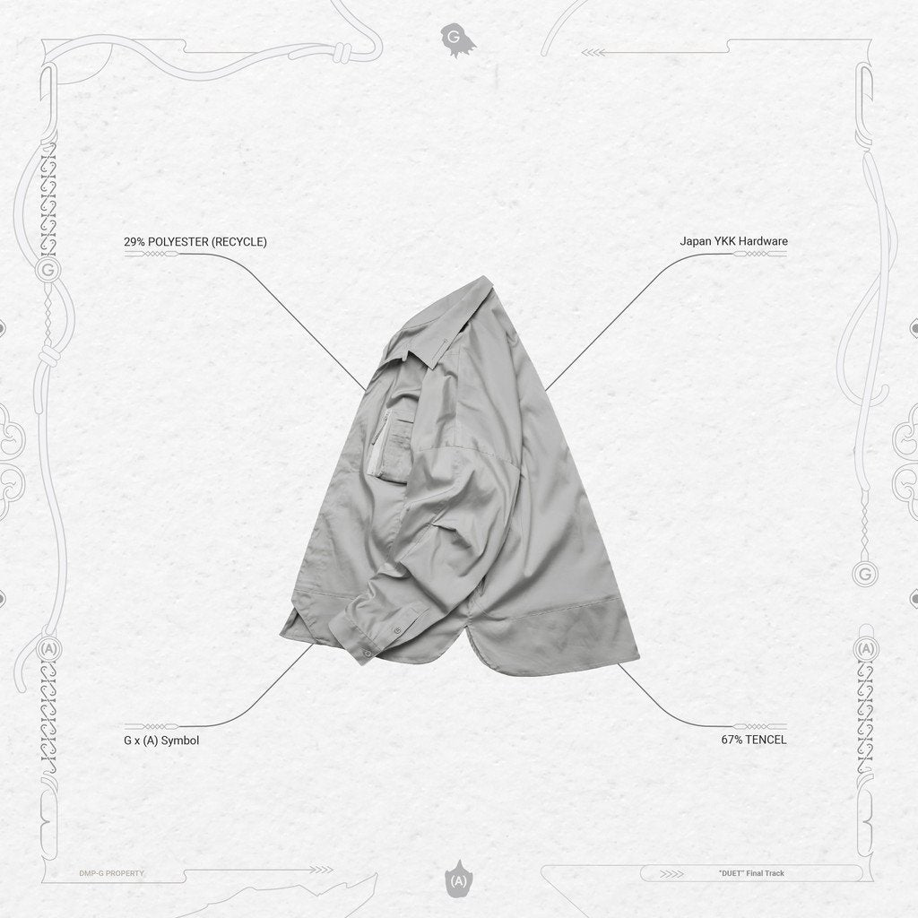 Acrypsis | A 09G - 「DUET」 VARIABLE-ZIP SHIRT #TECH-GRAY [GOOPI-23SS-MAR-01]