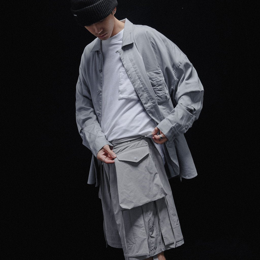 Acrypsis | A 09G - 「DUET」 VARIABLE-ZIP SHIRT #TECH-GRAY [GOOPI-23SS-MAR-01]