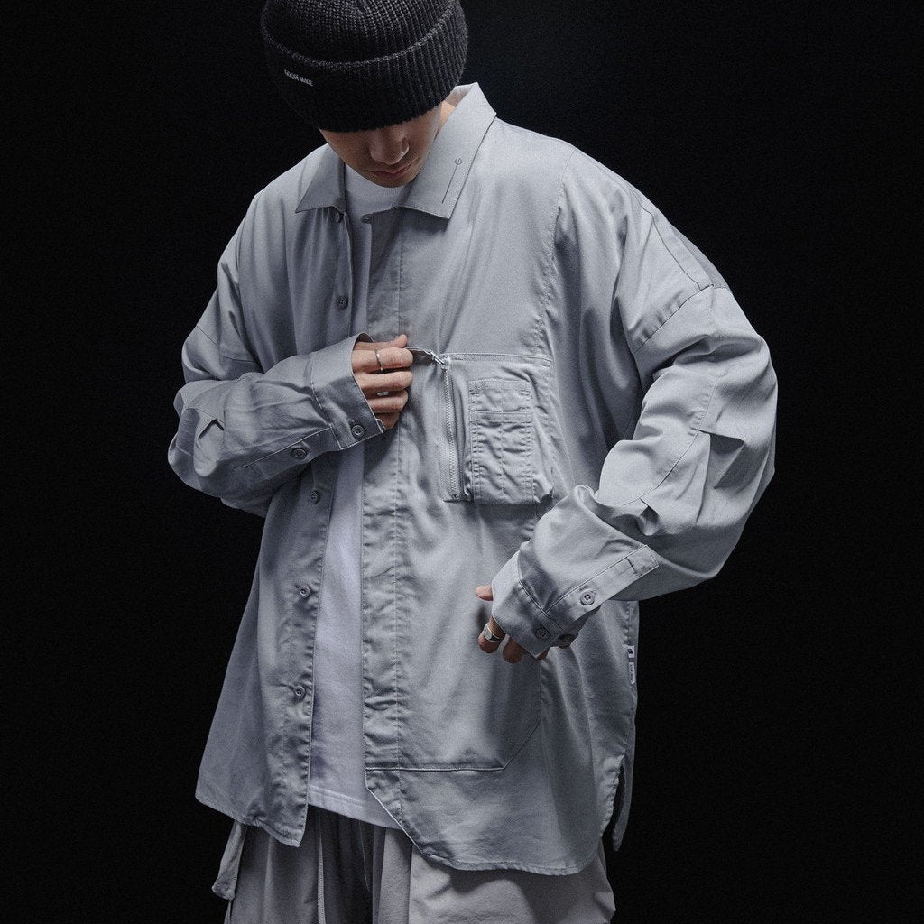 Acrypsis | A 09G - 「DUET」 VARIABLE-ZIP SHIRT #TECH-GRAY [GOOPI-23SS-MAR-01]