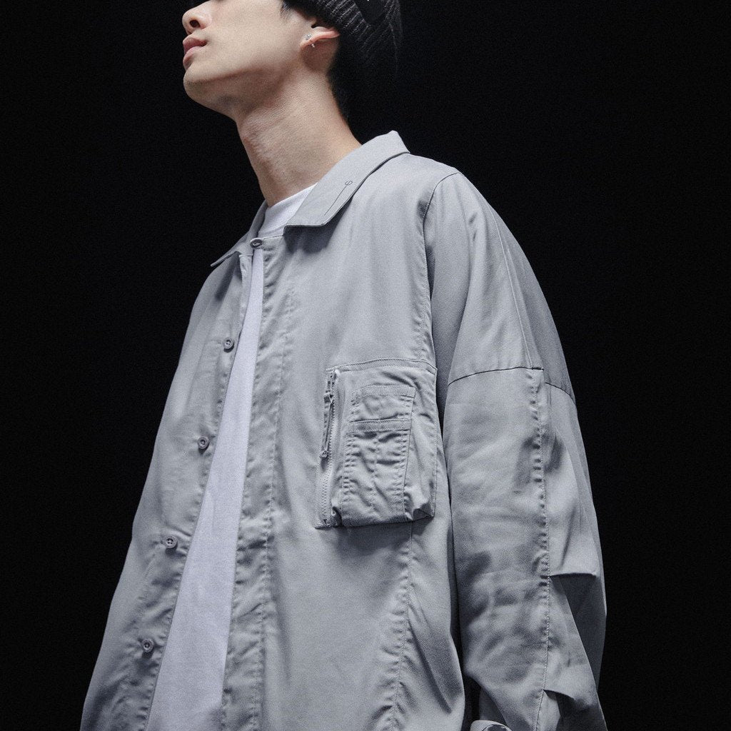 Acrypsis | A 09G - 「DUET」 VARIABLE-ZIP SHIRT #TECH-GRAY [GOOPI-23SS-MAR-01]