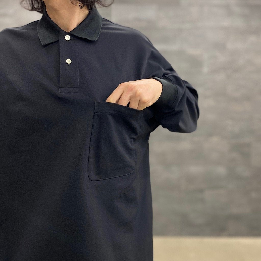 TECH POLO SHIRTS L/S #BLACK [BE-31023]