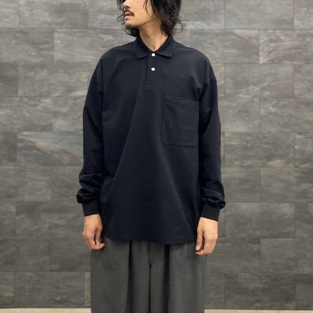 TECH POLO SHIRTS L/S #BLACK [BE-31023]