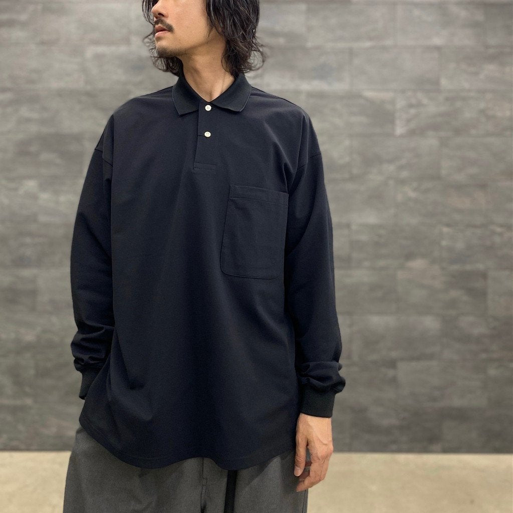 TECH POLO SHIRTS L/S #BLACK [BE-31023]