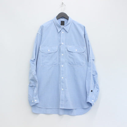 TECH ELBOW PATCH WORK SHIRTS CHAMBRAY #SAX [BE-85023]