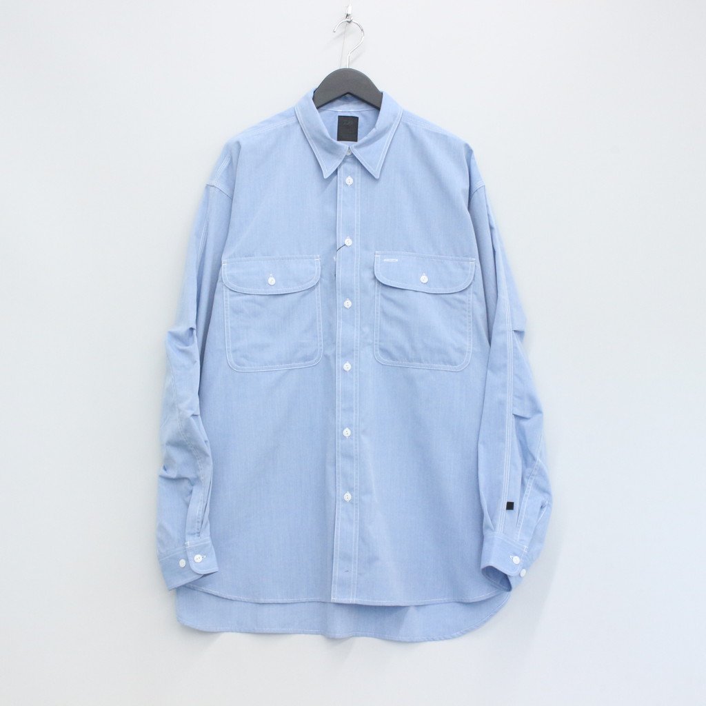 TECH ELBOW PATCH WORK SHIRT CHAMBRAY #SAX [BE-85023]