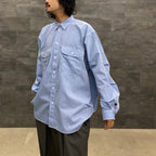 TECH ELBOW PATCH WORK SHIRT CHAMBRAY #SAX [BE-85023]