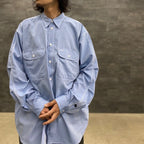 TECH ELBOW PATCH WORK SHIRT CHAMBRAY #SAX [BE-85023]