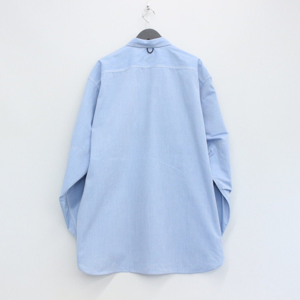 TECH ELBOW PATCH WORK SHIRT CHAMBRAY #SAX [BE-85023]