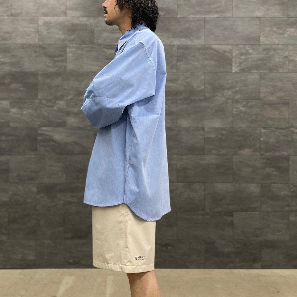 TECH ELBOW PATCH WORK SHIRT CHAMBRAY #SAX [BE-85023]