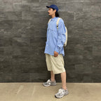 TECH ELBOW PATCH WORK SHIRT CHAMBRAY #SAX [BE-85023]
