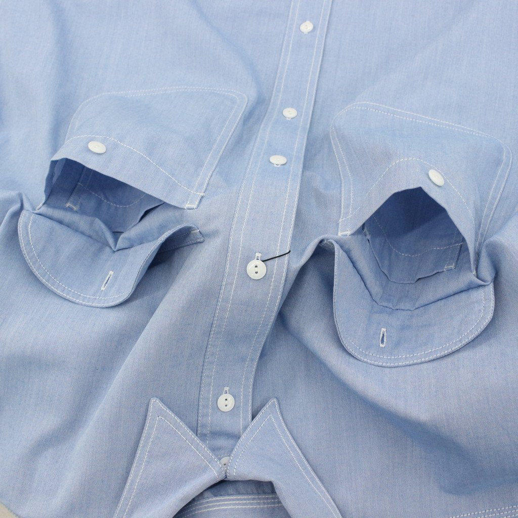 TECH ELBOW PATCH WORK SHIRT CHAMBRAY #SAX [BE-85023]