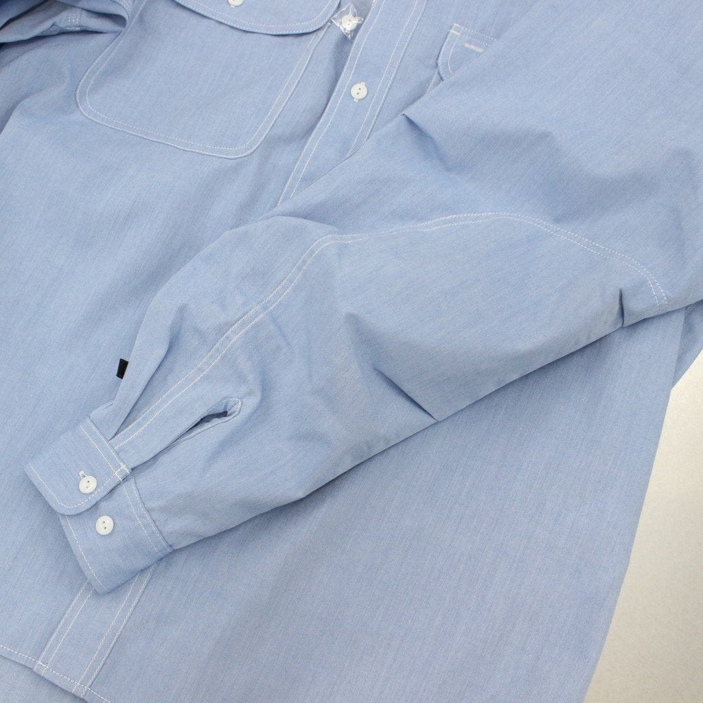 TECH ELBOW PATCH WORK SHIRT CHAMBRAY #SAX [BE-85023]