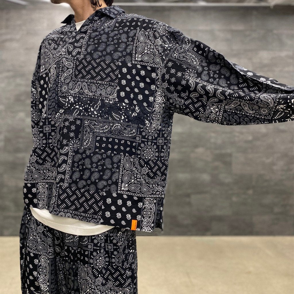 PAISLEY L/S OPEN SHIRT #BLACK [SS23-S01]