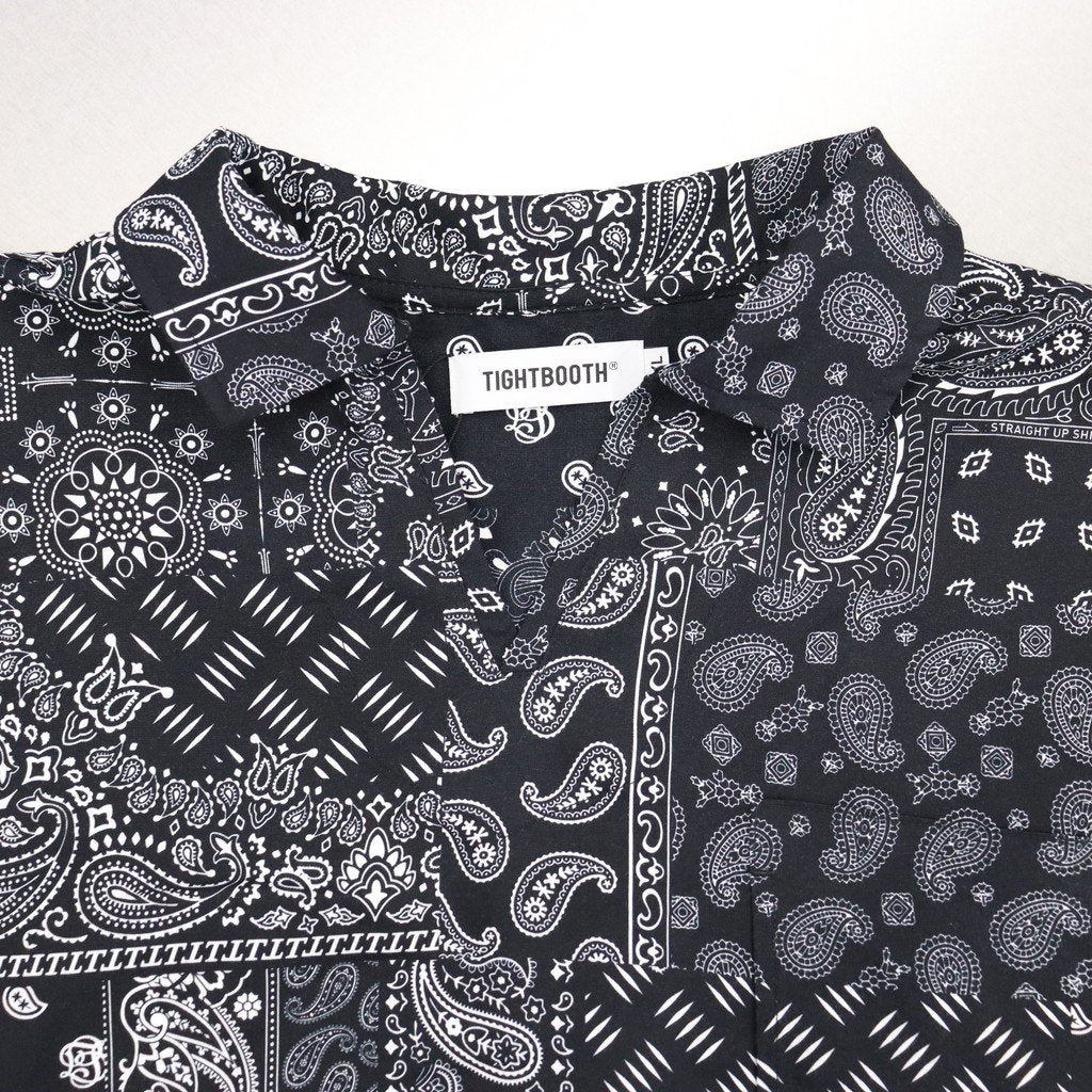 PAISLEY L/S OPEN SHIRT #BLACK [SS23-S01] _ TIGHTBOOTH PRODUCTION
