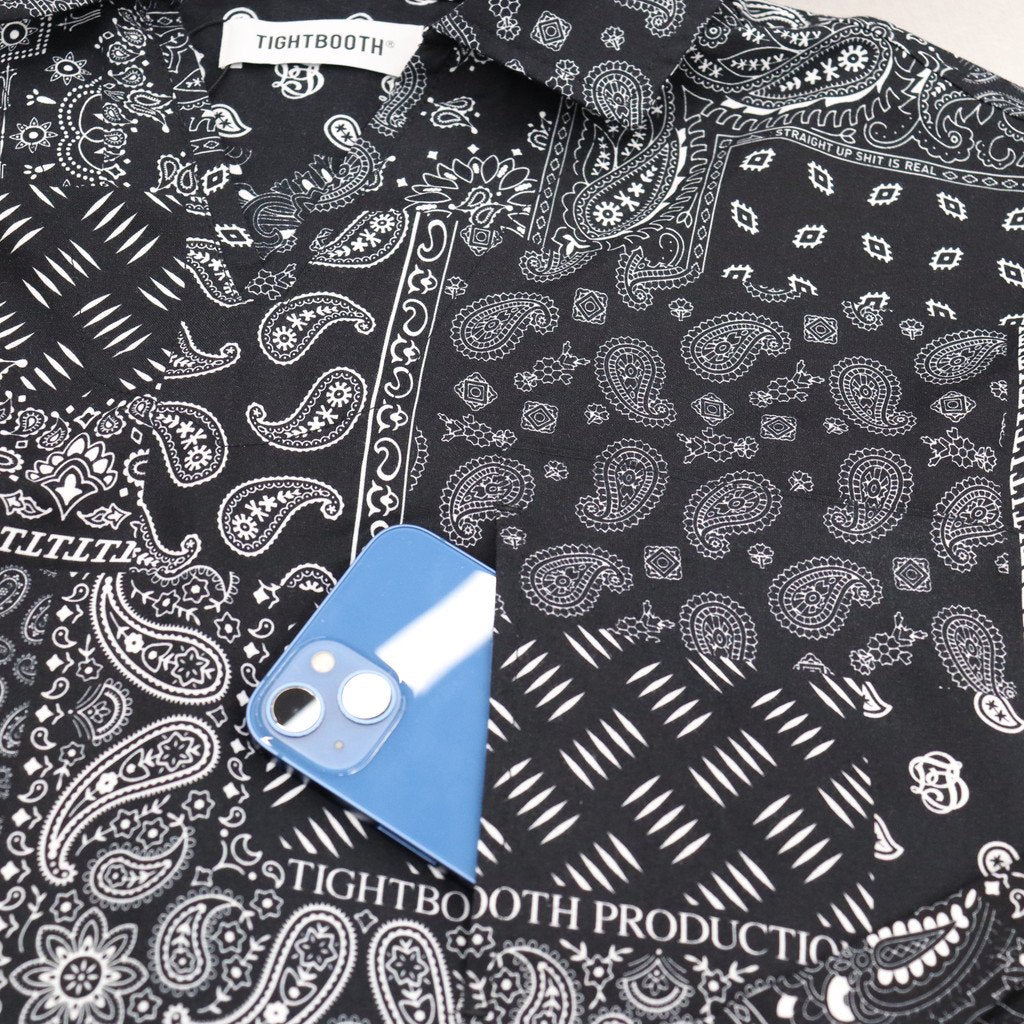 PAISLEY L/S OPEN SHIRT #BLACK [SS23-S01] _ TIGHTBOOTH PRODUCTION |  タイトブースプロダクション – cocorozashi