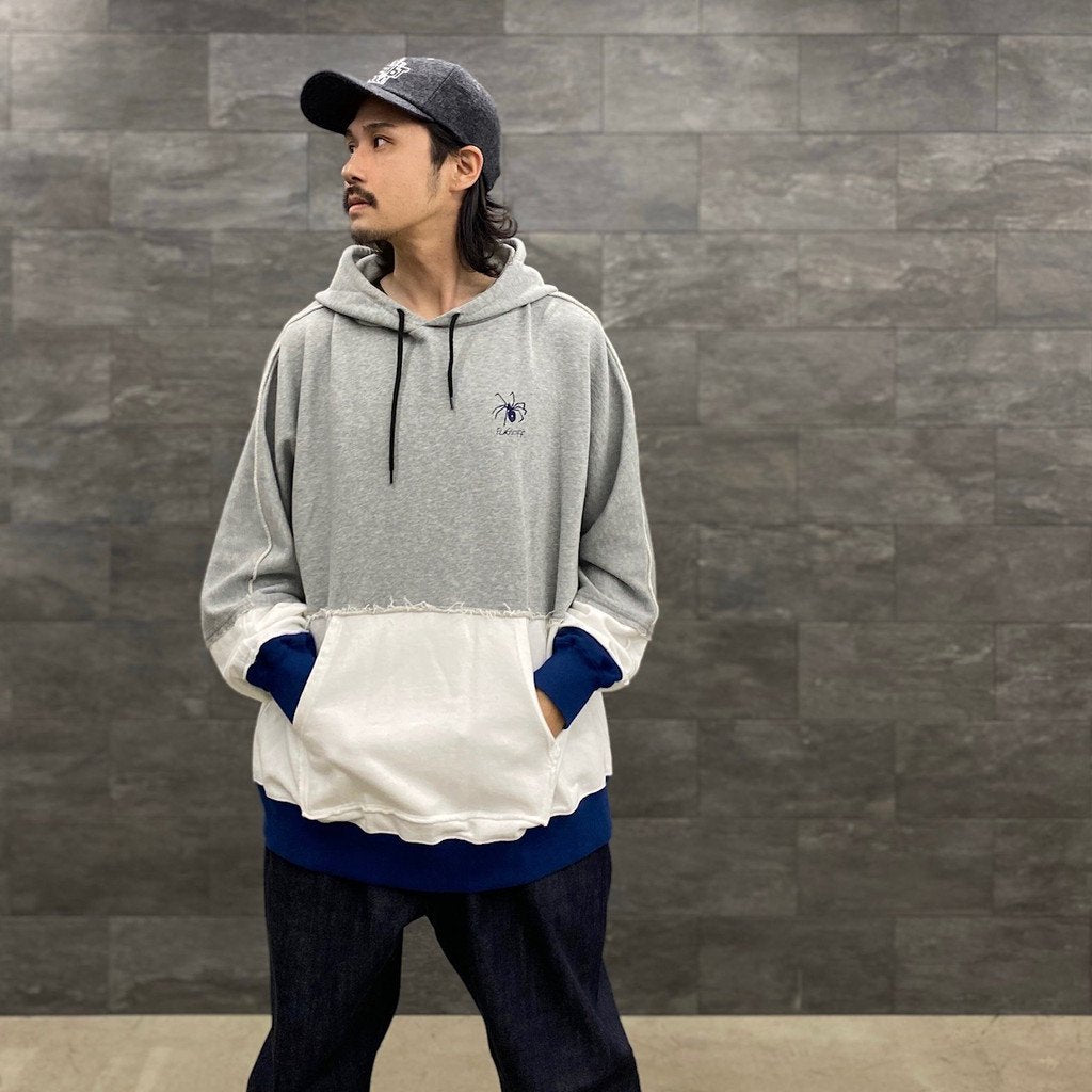 MULTI COLOR CUTOFF HOODIE #GRAY [23SS-FS-33/FS1067]