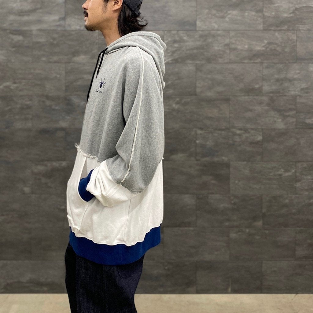 MULTI COLOR CUTOFF HOODIE #GRAY [23SS-FS-33/FS1067]
